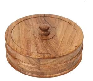 Caja de madera pulida para chapati, hecha a mano, para guardar roti - Product Image 5