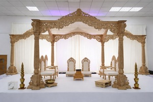 Gujarati boda diseño redondo Radhika Mandap gran ceremonia de boda hindú Mandap tendencia interior boda madera Mandap Australia - Product Image 6