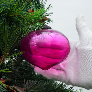 Christmas Ball & Tree Ornaments Wholesale <b>Queen</b> Pink Vintage Glass Turnip Christmas Ornament Classic Shape Hanging - Product Image 4