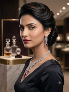 Luxury Silver Plated American Diamond <b>Necklace</b> Set with <b>Ruby</b> Red Stone Pendant Earrings for Women Party Wear Jewelry Set - Product Image 3