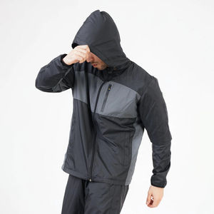 Veste à capuche décontractée pour homme, gris, avec blocs de couleur, en polyester, séchage rapide, coupe-vent, pour l'automne, Swishy, LOGO personnalisé, fournisseur en gros - Product Image 3