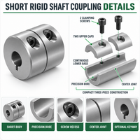 Accouplement rigide court sur mesure, monobloc, à serrage compact, pour moteur et boîte de vitesses, alésage personnalisé OEM