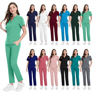 High Quality Women's Hospital Uniform Polyester Fabric Seamless Nursing <b>Scrub</b> <b>Tops</b> Needle Detection - Product Image 2