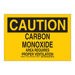 Panneau de signalisation de précaution au monoxyde de carbone imprimé UV Brady pour les laboratoires et les zones industrielles - Product Image 3