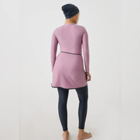 Maillot de bain islamique deux pièces à manches longues pour femme, burkini écologique respirant, coupe haute, modeste, devant