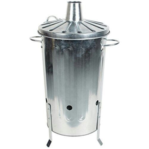 Incinerador de jardín de metal galvanizado atractivo, contenedor de basura para quemar residuos, quemador de basura de acero para exteriores con tapa - Product Image 1