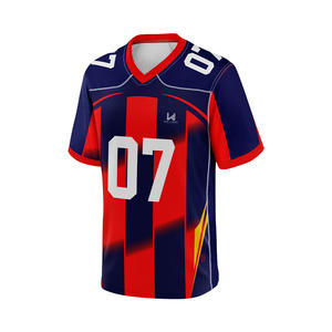 Maillots de football américain personnalisés unisexes respirants 100% polyester imprimés streetwear avec patch brodé et logo lettre pour uniformes d'équipe - Product Image 3