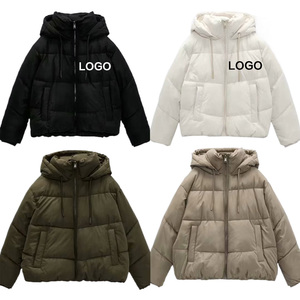Winter Women <b>Cropped</b> Padding <b>Puffer</b> Coats <b>Jacket</b> Long Sleeve Hooded Coat Casual Women's <b>Jackets</b> Outerwear - Product Image 1