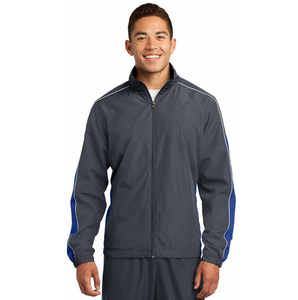 Men's Red Windproof <b>Zipper</b> <b>Jacket</b> Stand Collar Casual Autumn Polyester Coated Regular Fit Solid Color - Product Image 4
