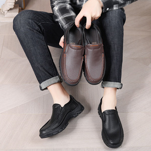 2026 Autumn <b>New</b> Arrival Men's Snake <b>Skin</b> Print Slip-On Loafers Premium Casual Leather Shoes - Product Image 2