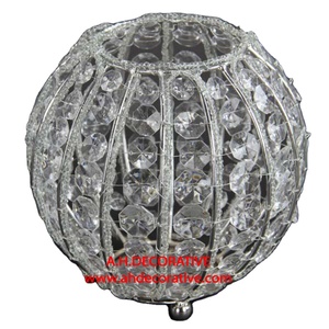 Portavelas votivo redondo para decoraciones de mesa Portavelas hecho a mano de cristal recién llegado para decoración de bodas - Product Image 1