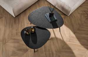 Build Better Modern Nesting <b>Coffee</b> <b>Tables</b> Set Minimalist Design Black Laminate Top Metal <b>Legs</b> Living Room Furniture - Product Image 3