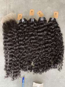 Cabello humano a granel rizado profundo para trenzas Cabello trenzado humano rizado vietnamita 100g Super doble dibujado - Product Image 2