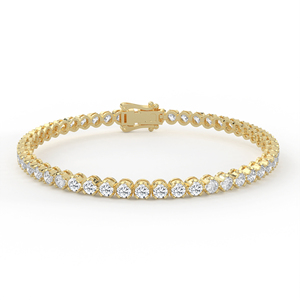Elegante Pulsera de Tenis con Diamantes Redondos Brillantes, Oro de 14K/18K, Engaste de Ilusión con Puntas, Joyería Fina para Regalo de Aniversario de Bodas para Mujer - Product Image 2
