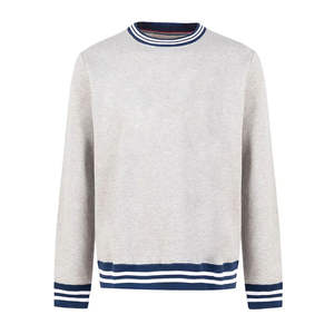 Sudadera de Cuello Redondo con Ribetes Sólidos de Primera Calidad para Hombre, Corte Holgado, Tacto Suave, Uso Diario, Transpirable, Sudadera con Logotipo Personalizado para Primavera - Product Image 1