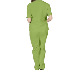 Women Blue <b>Scrub</b> Set V-Neck Top With Pockets And Drawstring Pants Hospital <b>Uniforms</b> Cotton Polyester Custom demand - Product Image 3
