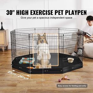Recinto per Cani a 8 Pannelli Pieghevole in Metallo, Box per Esercizio 76 cm (H) x 61 cm (L) per Interni ed Esterni con Porta XL - Product Image 2