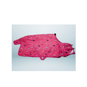 Tapis de cheval rose de qualité supérieure 1200D imprimé imperméable respirant coque en tissu léger avec fermeture avant à double boucle - Product Image 1