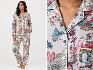 Conjunto de Pijama de Algodón Estampado de Lujo para Mujer, Ropa de Dormir Floral de Manga Larga, Colección de Ropa para Estar en Casa - Product Image 3