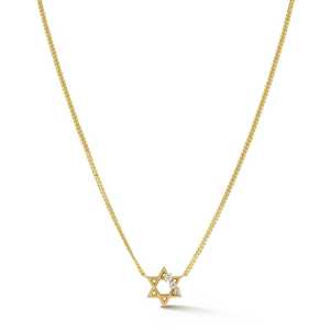 Star of David Geometric Religious Pendant 14K 18K <b>Solid</b> Real Gold Custom Lab Grown Diamond Chain <b>Necklace</b> Wholesale Manufacture - Product Image 3