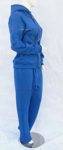 Ensemble Jogging Femme Bleu Royal – Sweat-shirt et Pantalon en Molleton Premium Délavé à l'Acide 100% Coton Biologique Coupe Classique Design Personnalisé Vente en Gros - Product Image 4