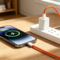 Cable USB-C a USB-C de 60W 3A con Carga Rápida PD 3.0, Trenzado de Nailon, 1m, para iPhone 16/17 Series, Cámara y Computadora
