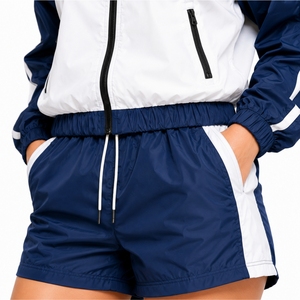Women Custom Color Windbreaker Shorts Set Lightweight Casual Streetwear Activewear Tracksuit Outfit Modern Fashion Sports Casual - Product Image 5