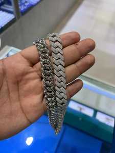 สร้อยคิวบันฮิปฮอปสุดหรู ประดับเพชรทรงกลมแบบฝังเต็มเส้น สไตล์ไมอามี - Product Image 2