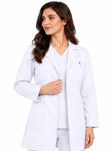 Bata de Laboratorio Blanca para Médicos, Manga Larga, Uniforme Médico Profesional, Antiestática, Transpirable, de Polialgodón, para Hospital - Product Image 4