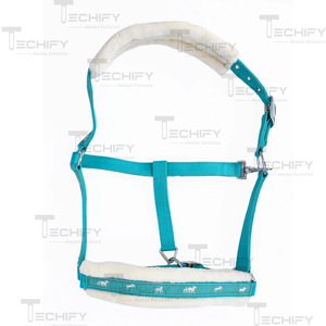Soft Padded Nylon Horse <b>Halter</b> Adjustable Headcollar with Fur Lining Durable Equestrian Equipment - Product Image 2