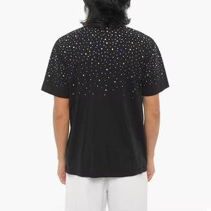 T-shirts légers et respirants 100 % coton pour hommes avec strass, motif lettres personnalisé, écologiques, séchage rapide, manches courtes - Product Image 4
