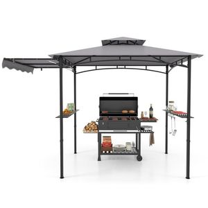 Gazebo a Doppio Livello 10.5 X 5 FT con Tettoia Laterale, Tenda Resistente e Pergola - Product Image 3