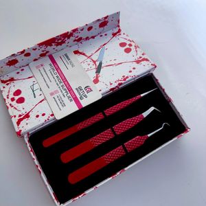 GETUP BROSONS IMPEX Red hook/90/Nouvelles pinces à cils longues en acier inoxydable à isolation, outil de précision, emballage en boîte - Product Image 1