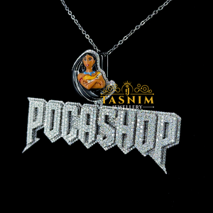 จี้เพชรโมอิสซาไนต์ VVS แบบฝังเพชรเต็มเม็ด TASNIM <span class=keywords><strong>Pocahontas</strong></span> พร้อมสร้อยคอเงินแท้ 925 ชุบทองคำขาวและโรเดียม - Product Image 2