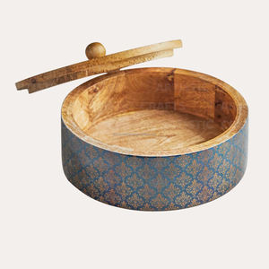 Caja de Roti de madera hecha a mano de calidad superior Contenedor de almacenamiento de tortilla de alta calidad Servir comida Chapati Cazuela-22 - Product Image 4