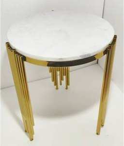 Contemporary Design End <b>Table</b> Luxury Furniture <b>Marble</b> <b>Top</b> Round <b>Side</b> <b>Table</b> for Living Room, Hotel, Office Black <b>Tables</b> - Product Image 6