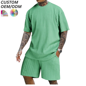 Ensembles de t-shirts décontractés en coton respirant pour hommes, style streetwear, avec logo personnalisé, support OEM/ODM pour la fabrication de marques - Product Image 4