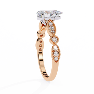 Bague de fiançailles solitaire de luxe en diamant de laboratoire taille poire 0,9 ct E VSS, plaqué or sur argent 925, certifiée IGI, pour anniversaire - Product Image 2