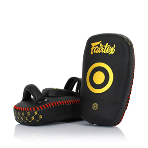 Latest Model Fairtex Black Standard Curved Kick <b>Pads</b> Original Leather Adult Training MMA Muay Thai <b>Pads</b> Target Kick Shields - Product Image 4