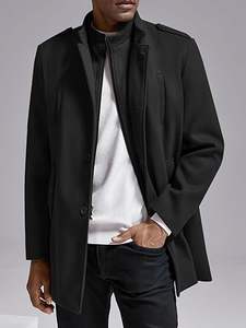 Ventes en gros de manteaux longs en laine mélangée pour hommes, de luxe, épais, à boutons, écologiques, pour l'hiver, sur mesure - Product Image 4