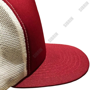 SIBRIN Custom Logo Unisex 6-Panel Baseball <b>Cap</b> Red Beige Mesh <b>Cap</b> Color Cotton Twill Fabric Premium Baseball Hat <b>Flat</b> Brim - Product Image 6