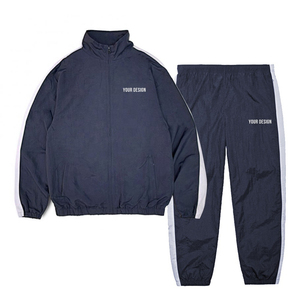 Ensemble de survêtement pour homme, veste imperméable respirante et décontractée pour le sport et la course à pied, coupe régulière, pantalon de survêtement coupe-vent en nylon - Product Image 1