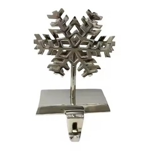 High On Demand Metal Christmas <b>Tree</b> Stocking Holder With Star <b>Topper</b> Chrome Finish Fireplace Mantle Hook For Holiday Decoration - Product Image 5