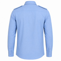 Chemise d'uniforme d'automne pour hommes en gros, confortable, de haute qualité, avec bretelles, double poche poitrine, formelle, style pilote, manches longues, pour le travail