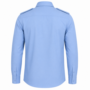 เสื้อเชิ้ตยูนิฟอร์มผู้ชายขายส่งสำหรับฤดูใบไม้ร่วง สายสะพายไหล่ กระเป๋าคู่ที่อก เสื้อเชิ้ตนักบินแขนยาวสำหรับทำงานอย่างเป็นทางการ - Product Image 2
