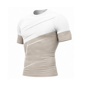 T-shirt de compression pour homme, extensible, pour la course, le fitness, la gym, l'entraînement, vêtements de sport personnalisés, fournisseur de vêtements en gros, OEM - Product Image 3