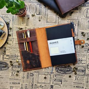 Étui de luxe en cuir véritable pour carnet, couverture de journal rechargeable, support d'écriture, organisateur de bureau NBC-0054 - Product Image 3