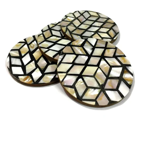 Sous-verres en nacre réutilisables et durables pour la maison et le bureau, tailles personnalisables, sous-verres en nacre - Product Image 3