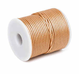Cordón de Cuero Genuino Color Perla Natural de 1mm 1.5mm, Cuerda de Cuero Redonda Flexible para Fabricación de Joyería DIY, Abalorios, Manualidades y Decoración - Product Image 1