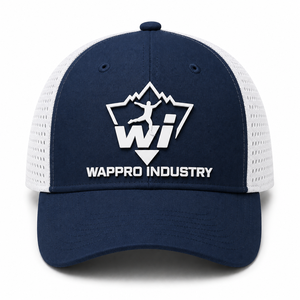 Unisex <b>Navy</b> Mesh Back <b>Cap</b> with White Side Panels, Adjustable Casual Sports Hat for Outdoor Use - Product Image 1